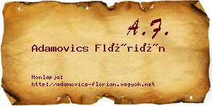 Adamovics Flórián névjegykártya